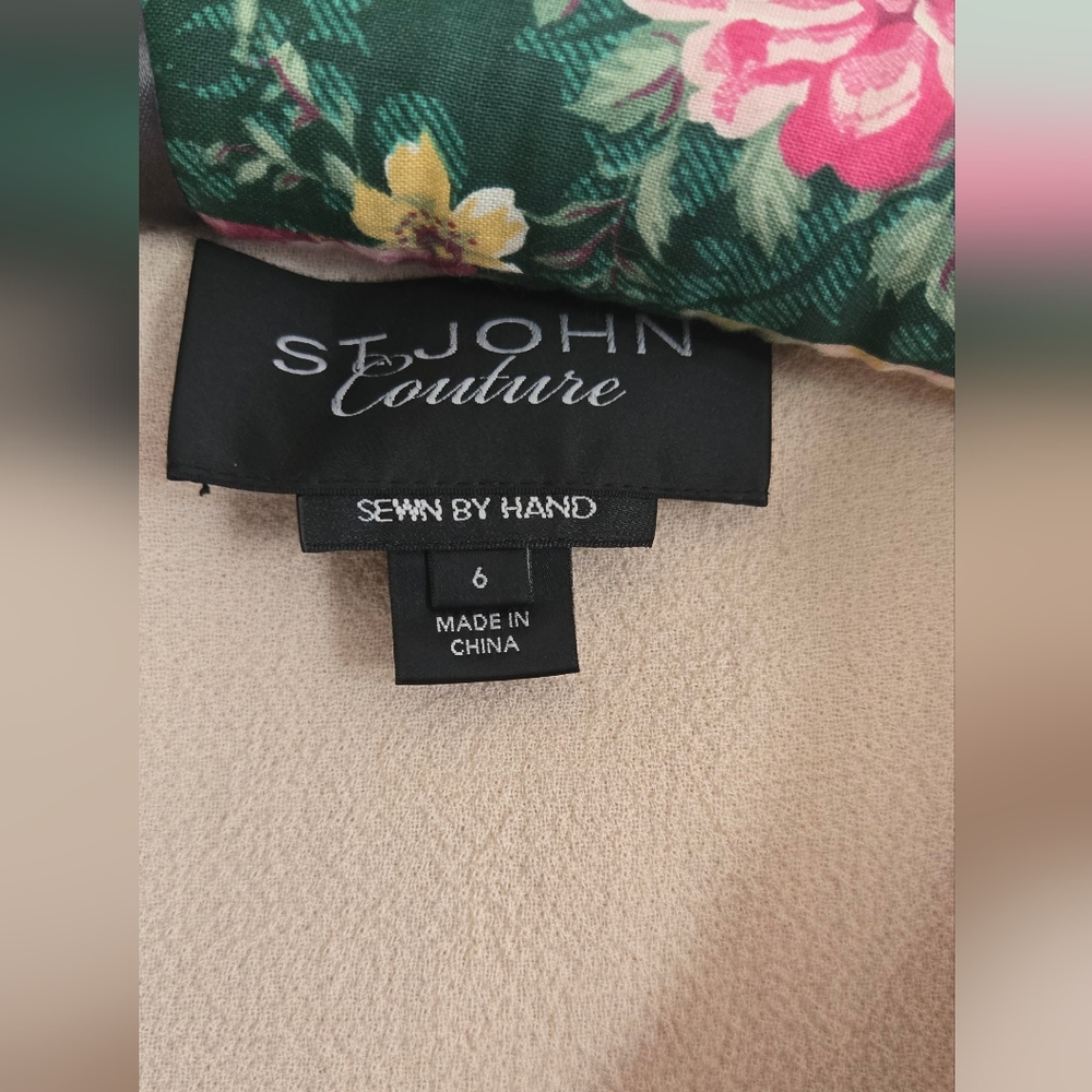 St. John Couture• Vintage Wool Elegant Cream Women's Blazer & Dress Set. Sz 4/6 - Picture 4 of 16